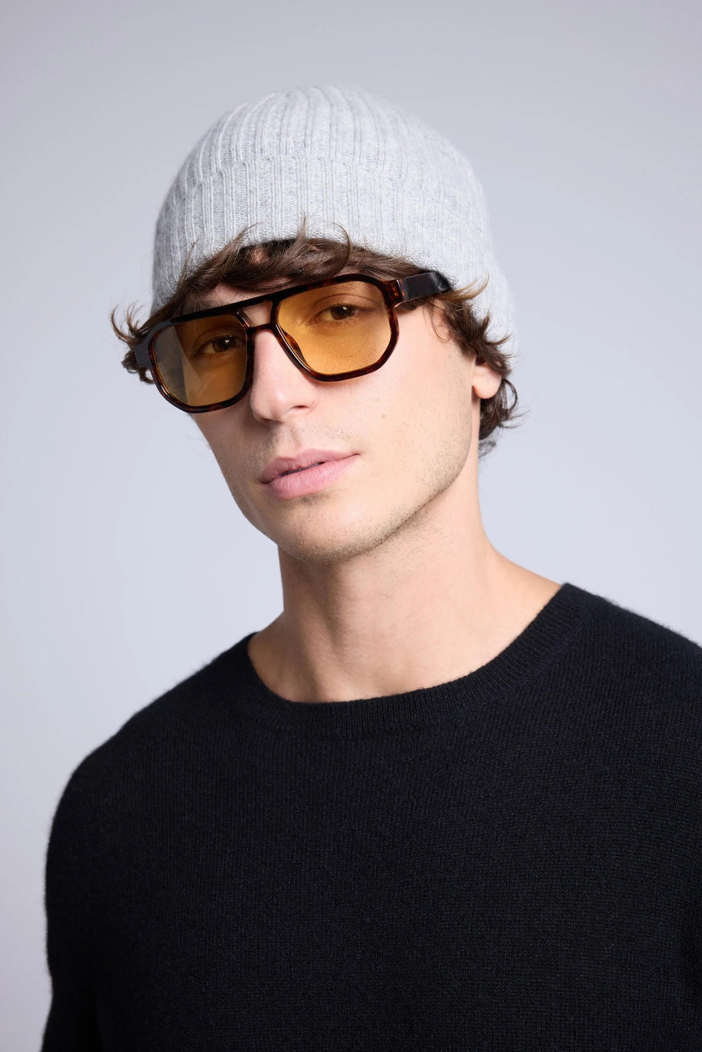 Berretto Unisex Hat - Grigio Chiaro - Misto - 100% Cashmere