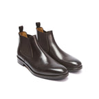 Botines Chelsea Con Puntera Brogue - Marrón Oscuro - Mujer