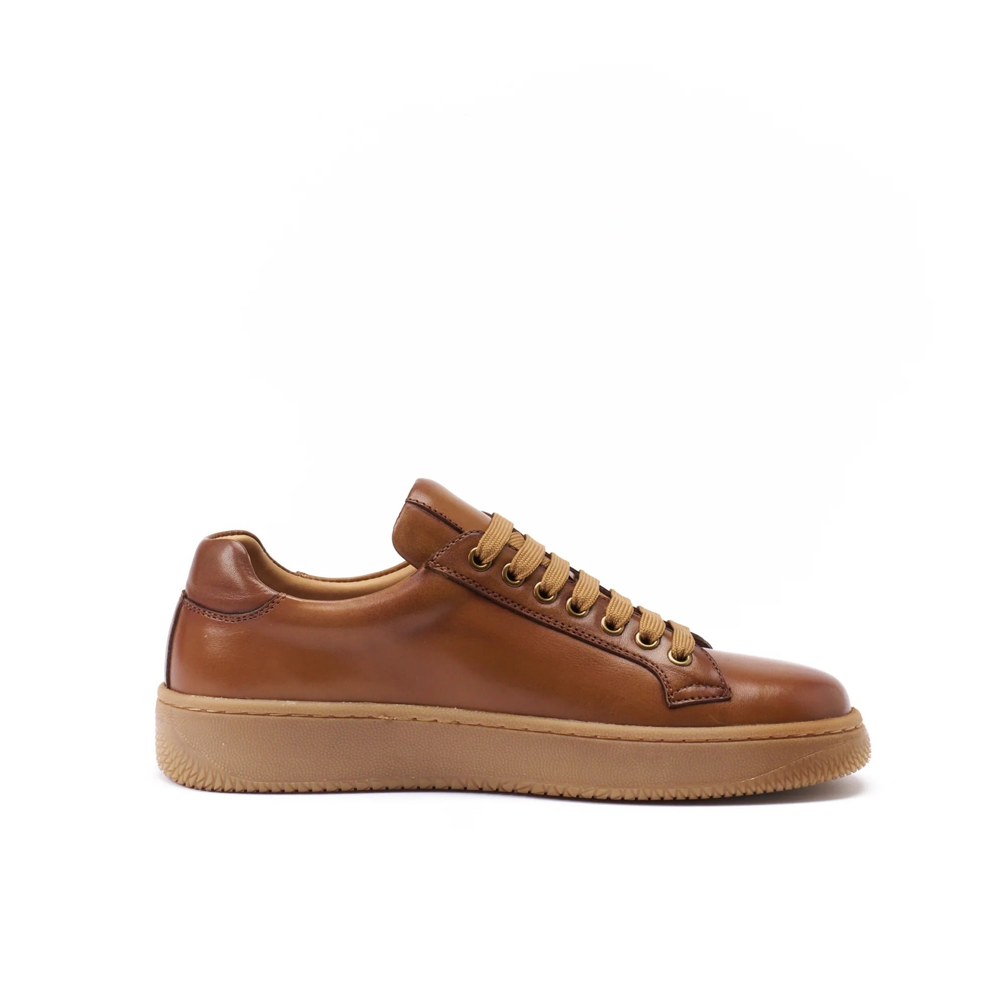 Zapatillas Con Cordones, Color Marrón Claro - Mujer