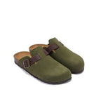 Noe Suede Moss Green Clogs - Women