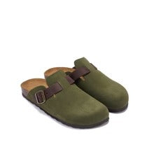 Noe Suede Moss Green Clogs - Women