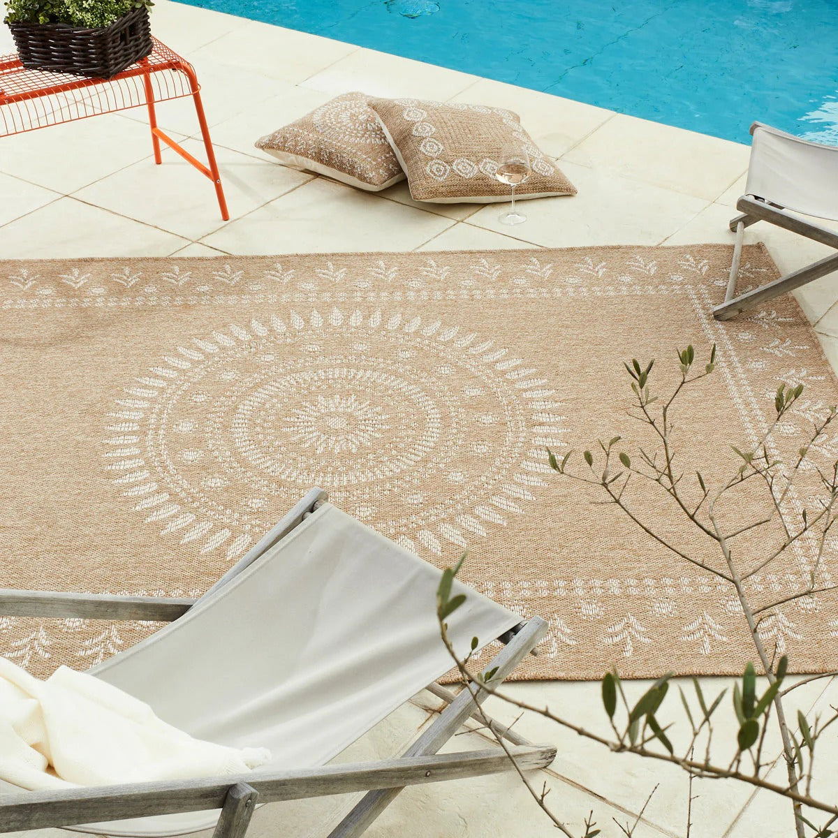 Nature - Tapis D'Intérieur/Extérieur - Polypropylène - Blanc
