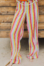 Conjunto Top Aimée + Pantalón Tilda Orphism Lines Arco Iris