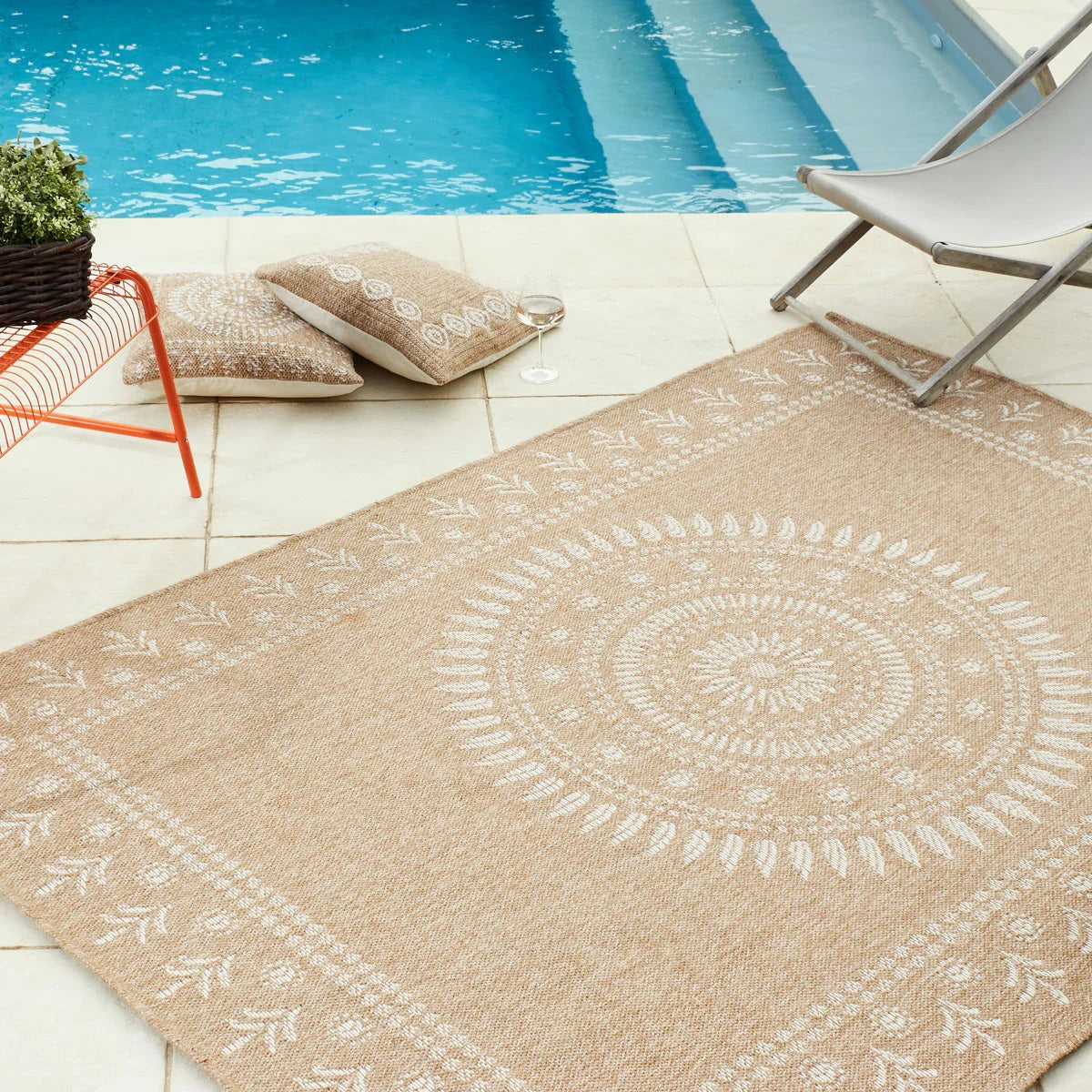 Nature - Tapis D'Intérieur/Extérieur - Polypropylène - Blanc