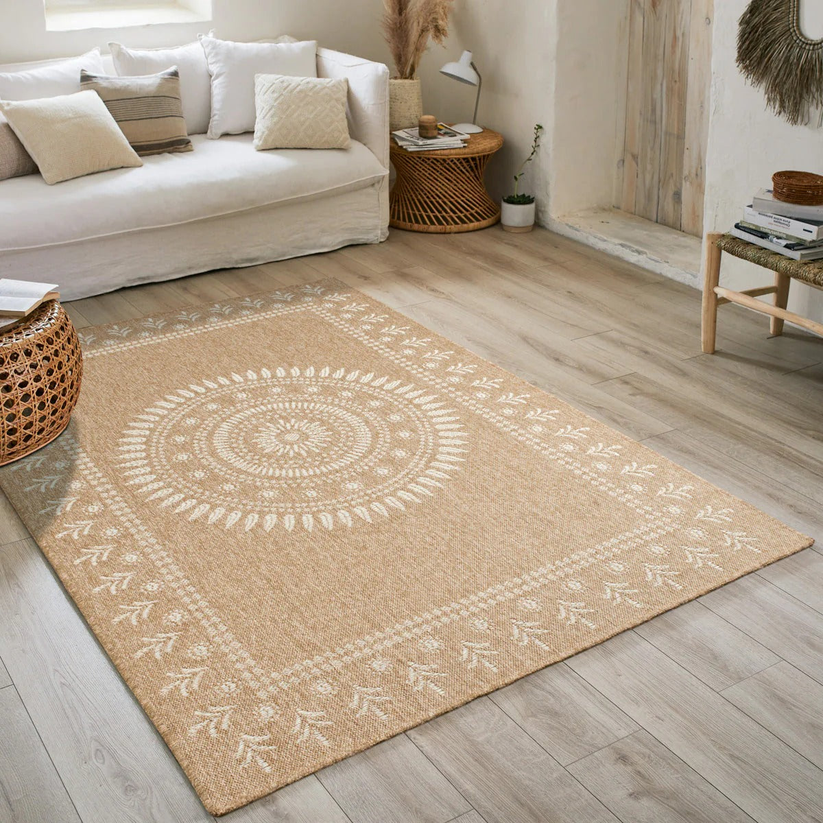 Nature - Tapis D'Intérieur/Extérieur - Polypropylène - Blanc