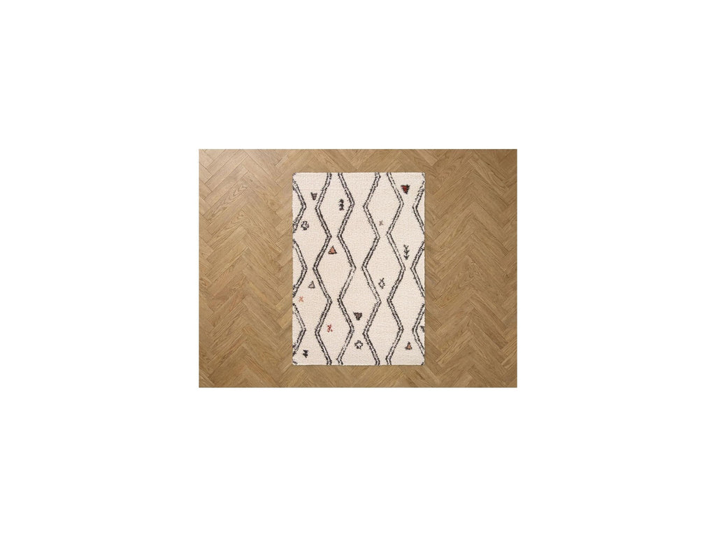 Naly - Tapis Poils Longs - Motif Graphique