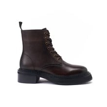 Botines Derby con cordones - Marrón oscuro - Mujer