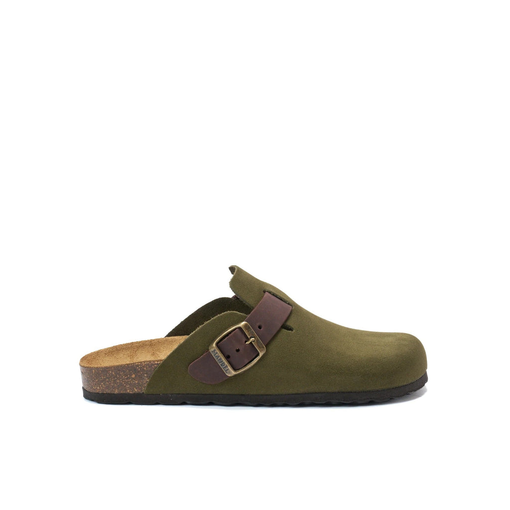 Noe Suede Moss Green Clogs - Women