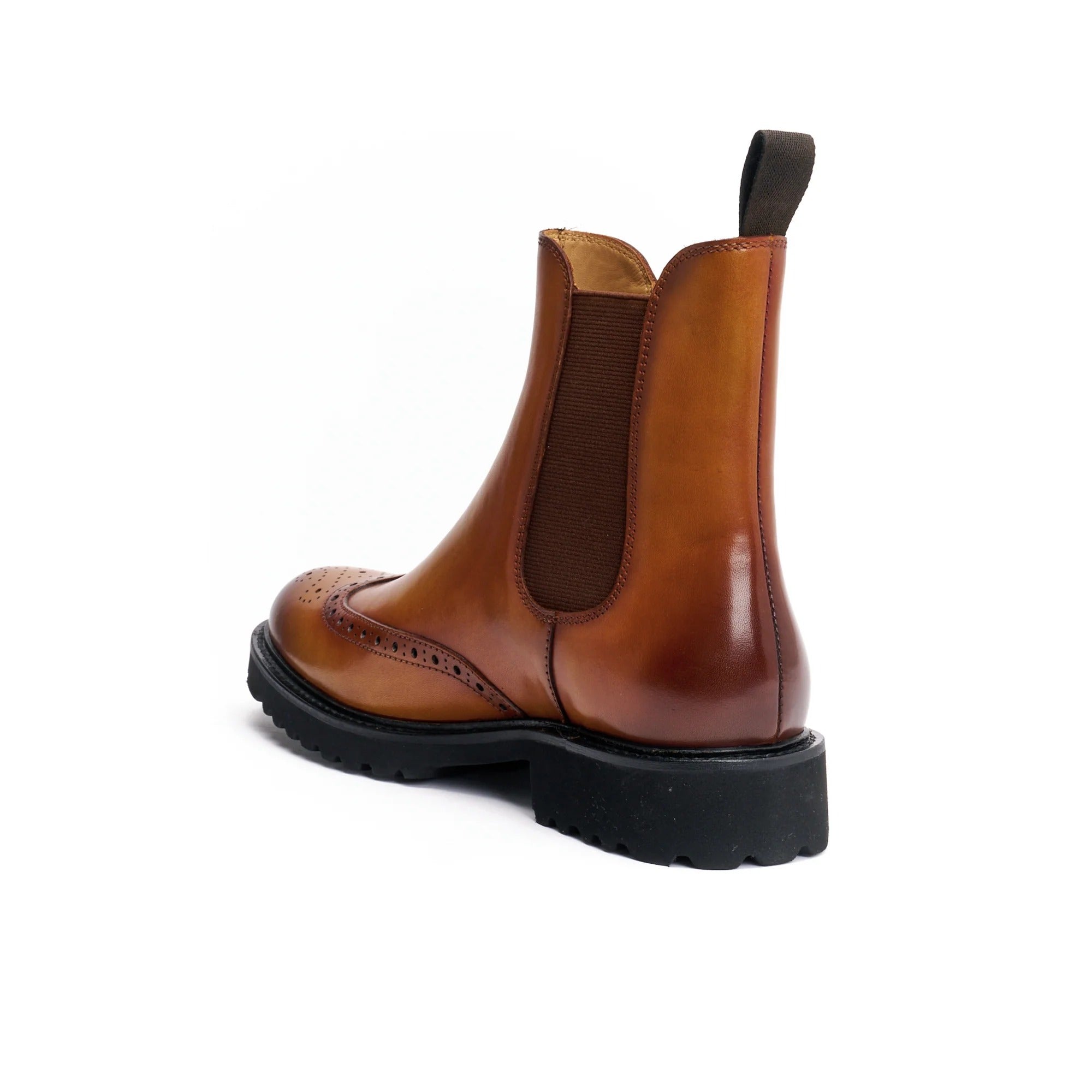 Botines Chelsea con puntera golf marrón claro - Mujer