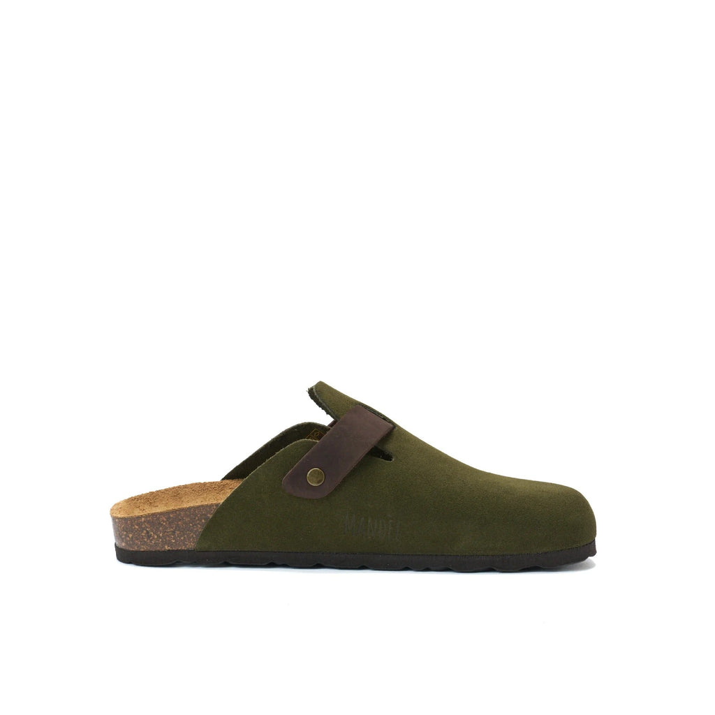 Noe Suede Moss Green Clogs - Women