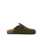 Noe Suede Moss Green Clogs - Women