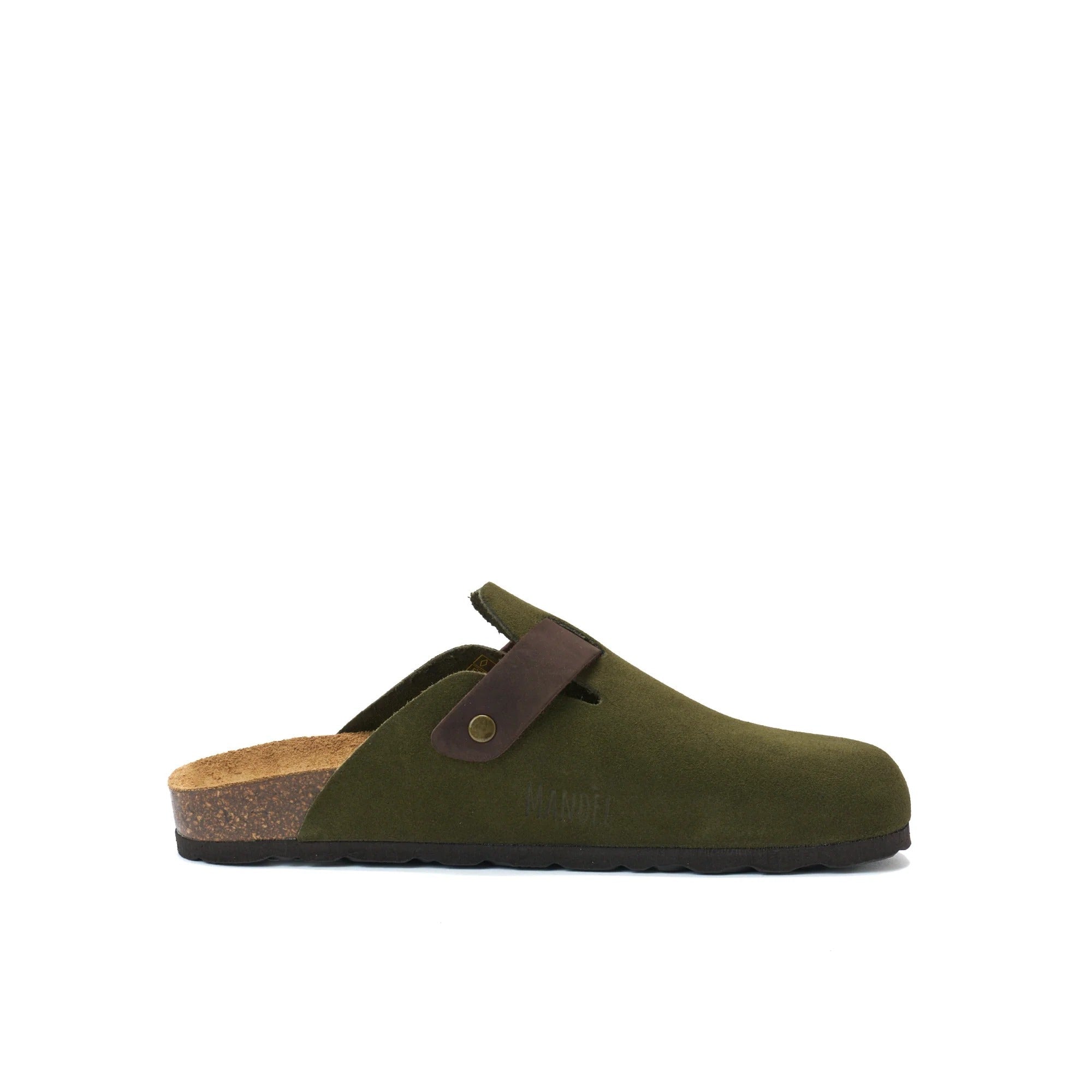 Noe Suede Moss Green Clogs - Women