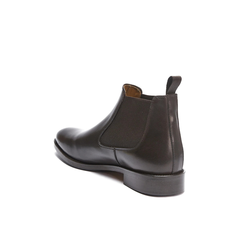 Botines Chelsea Con Puntera Brogue - Marrón Oscuro - Mujer