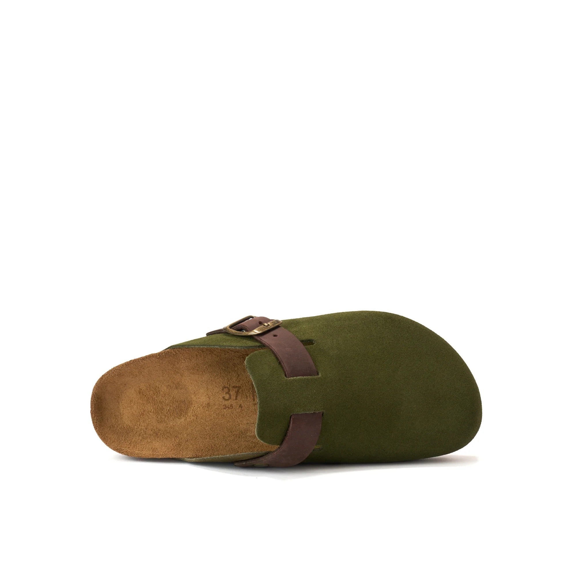 Noe Suede Moss Green Clogs - Women