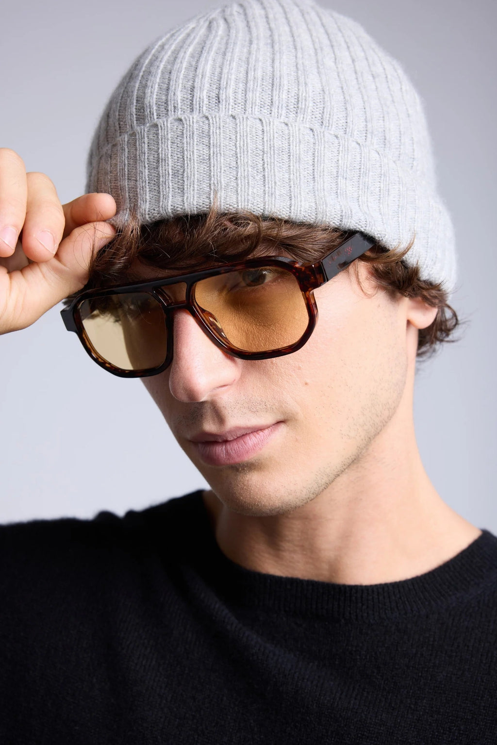 Berretto Unisex Hat - Grigio Chiaro - Misto - 100% Cashmere