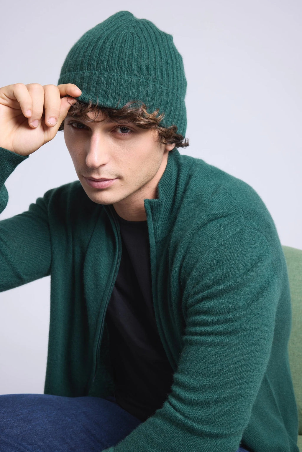 Berretto unisex Hat - Verde bottiglia - Unisex - 100% Cashmere