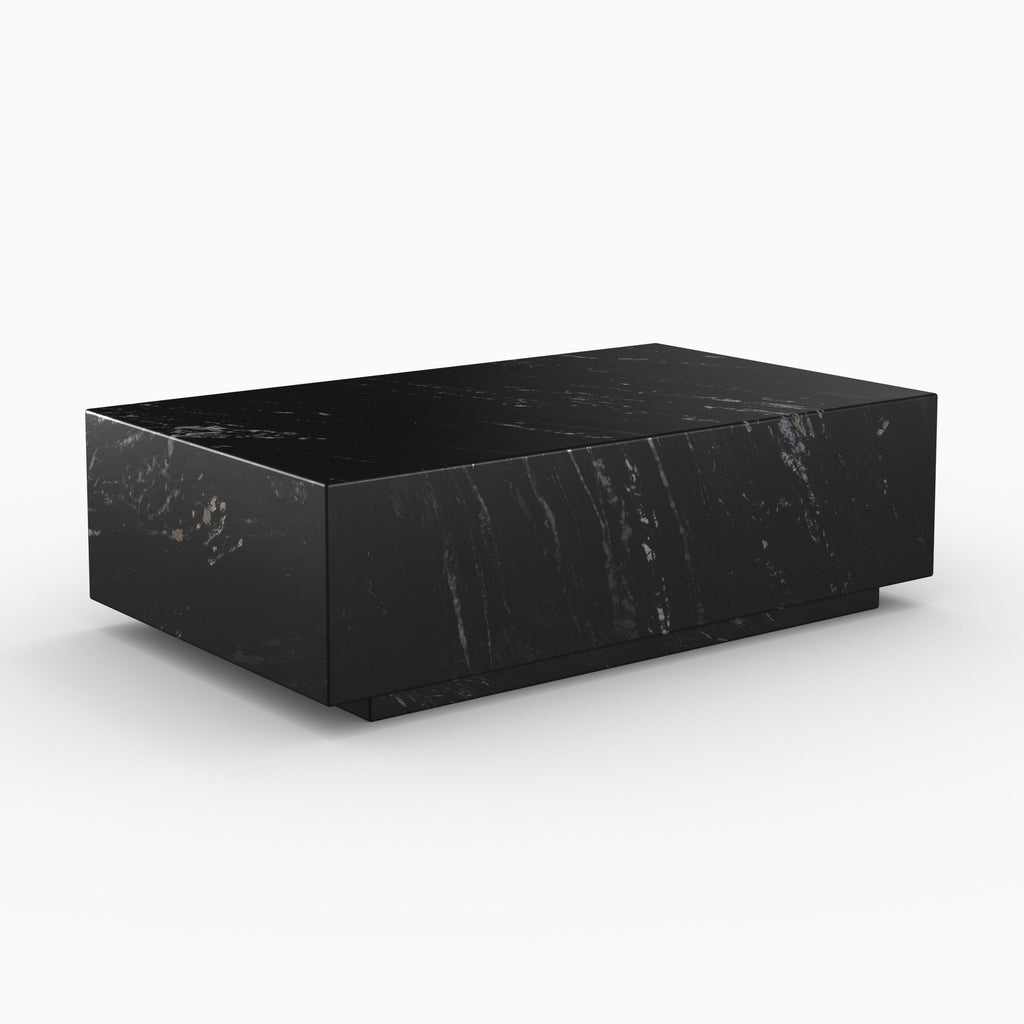 Izaé - Mesa de centro rectangular de mármol negro