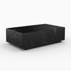 Izaé - Mesa de centro rectangular de mármol negro