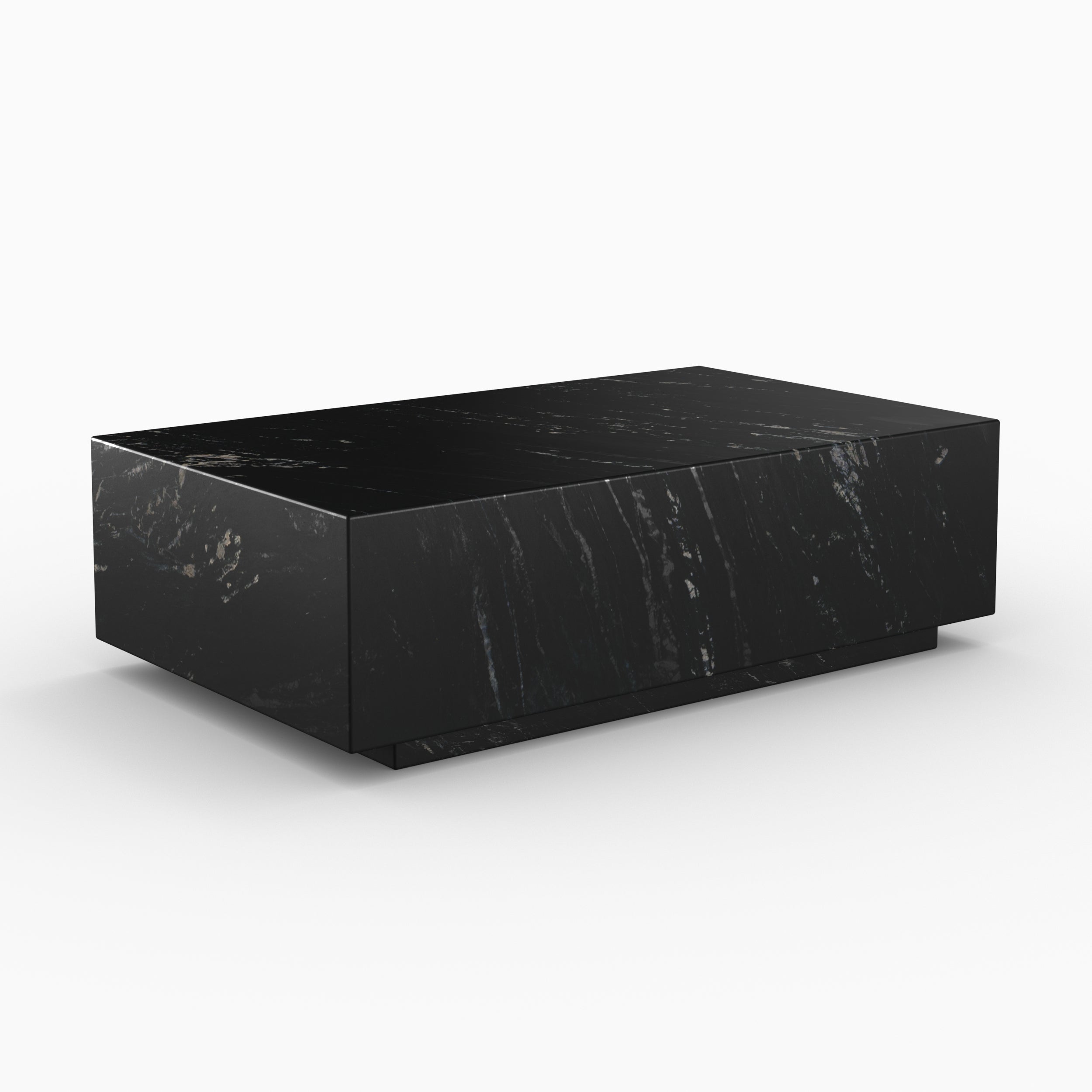 Izaé - Mesa de centro rectangular de mármol negro