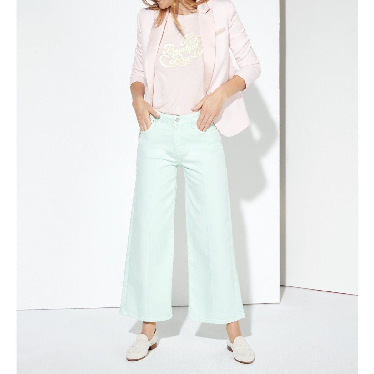 Jean Poppy Color - Neo Mint - Femme