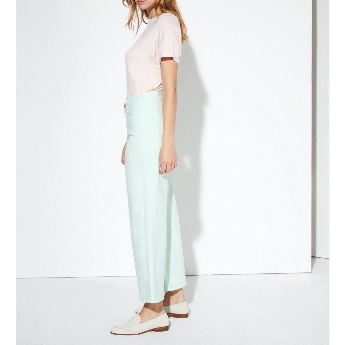 Jean Poppy Color - Neo Mint - Femme