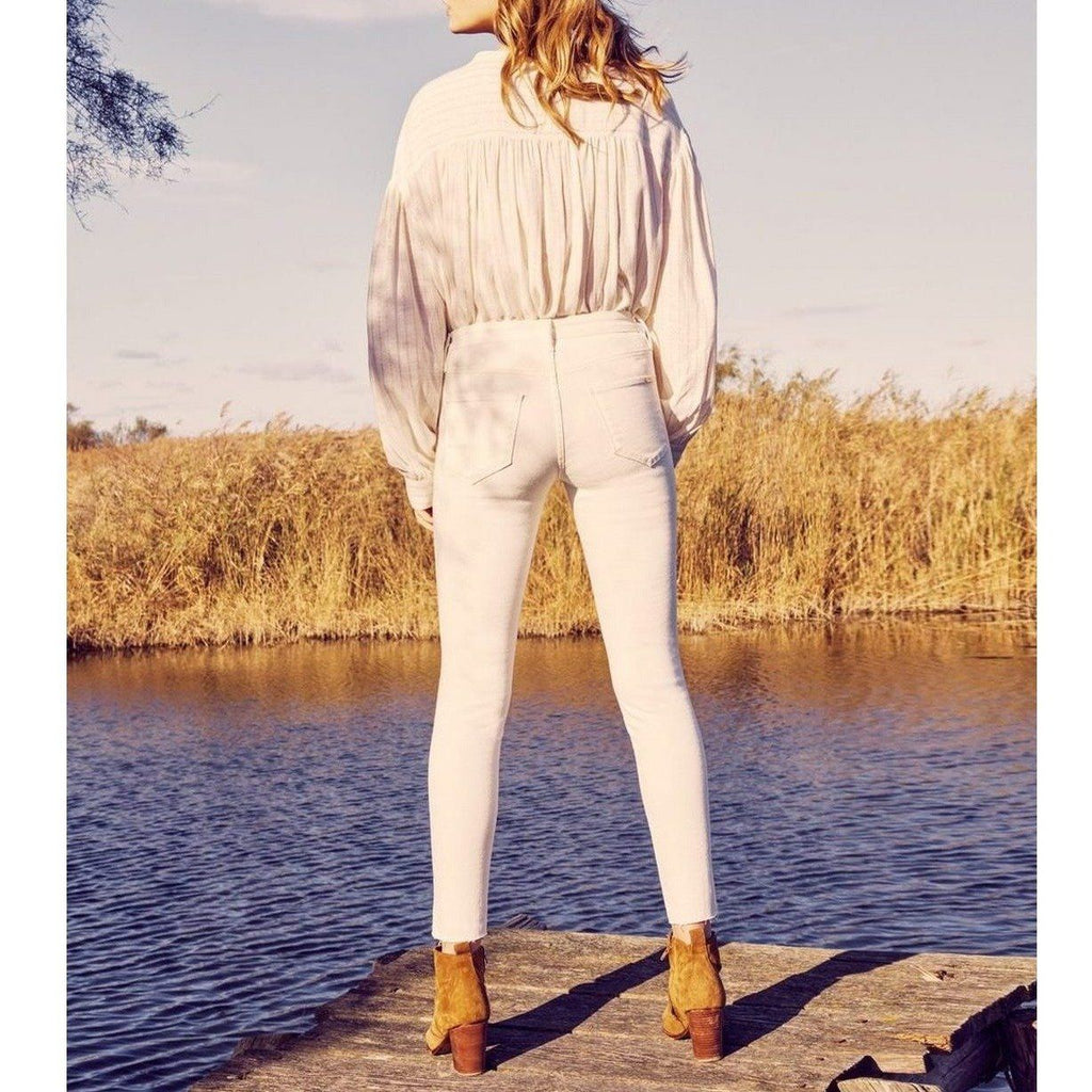 Vaquero Skinny Cropped Lily Herring - Denim Off White - Mujer