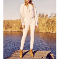 Vaquero Skinny Cropped Lily Herring - Denim Off White - Mujer