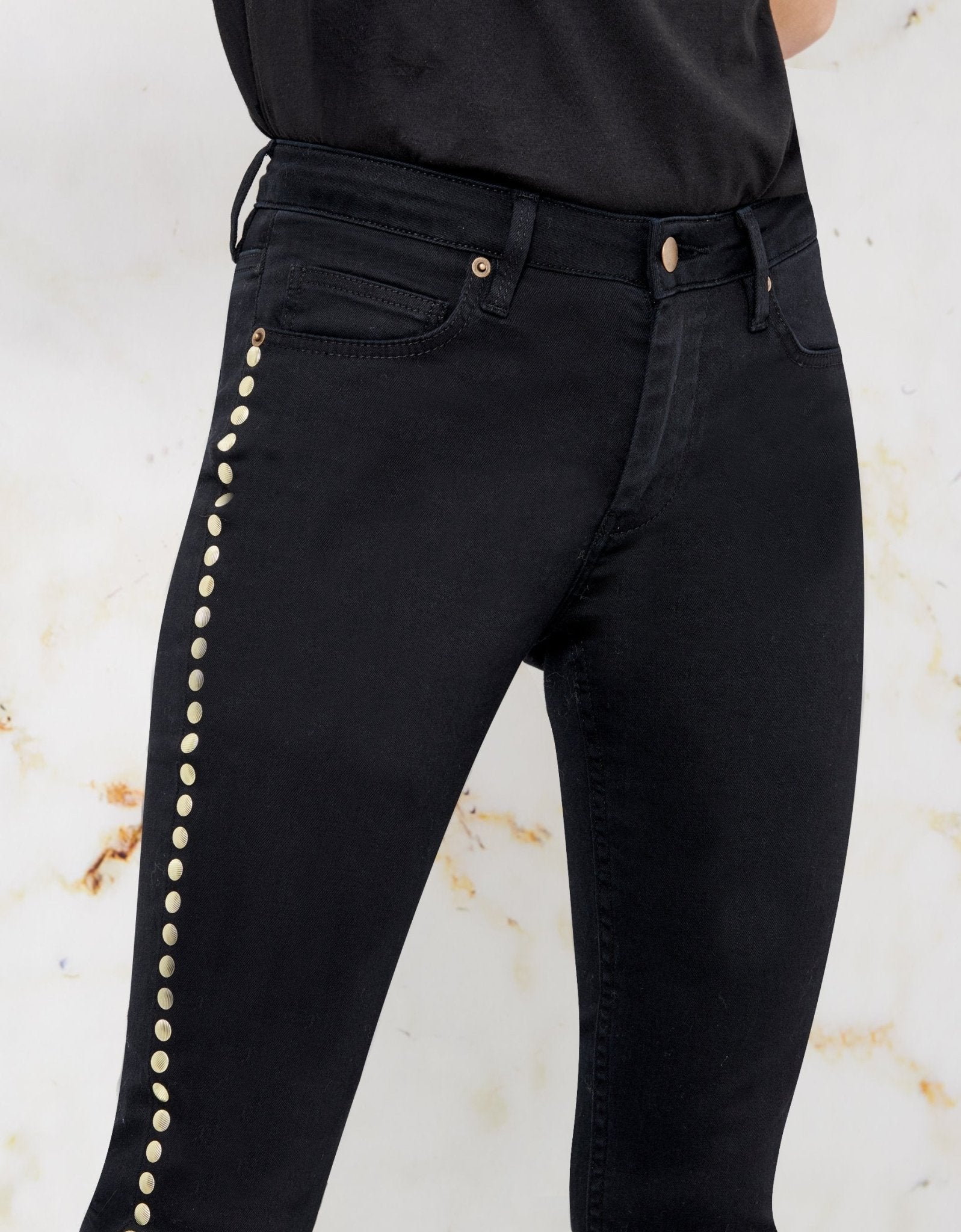 Jean Skinny Noris Studs - Dnm Black - Femme