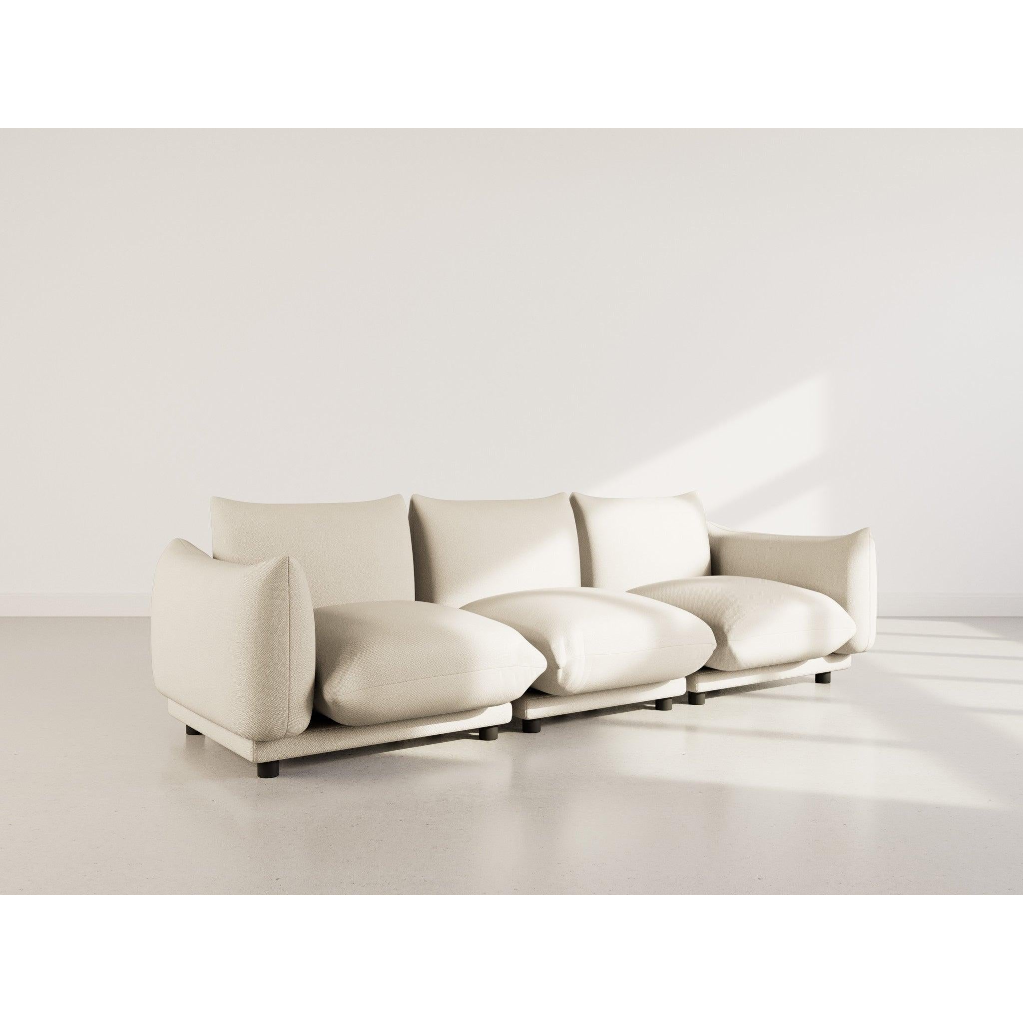 Jeanne - Canapé Modulable - 3 Places - Velours Texturé - Beige