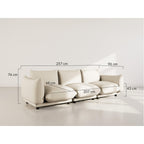 Jeanne - Canapé Modulable - 3 Places - Velours Texturé - Beige