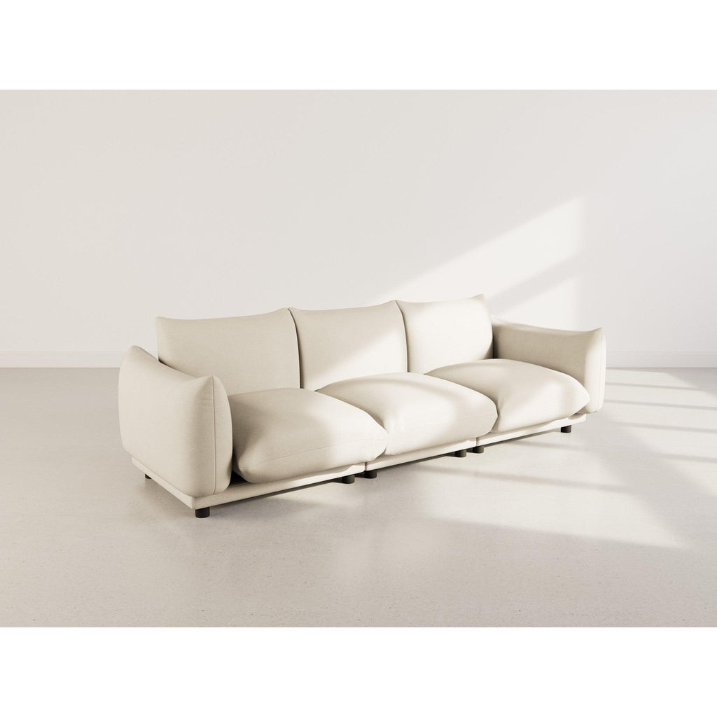 Jeanne - Canapé Modulable - 3 Places - Velours Texturé - Beige