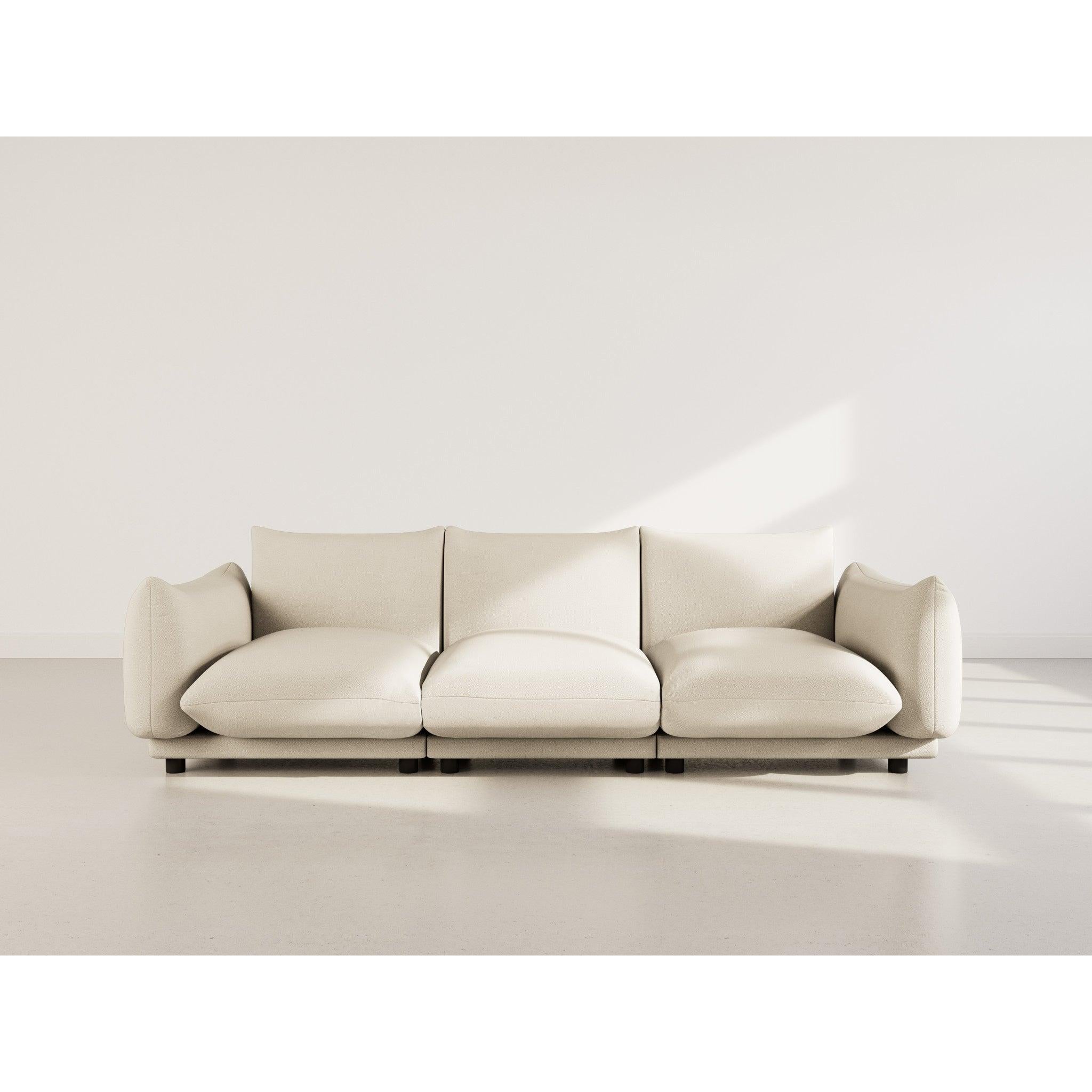 Jeanne - Canapé Modulable - 3 Places - Velours Texturé - Beige