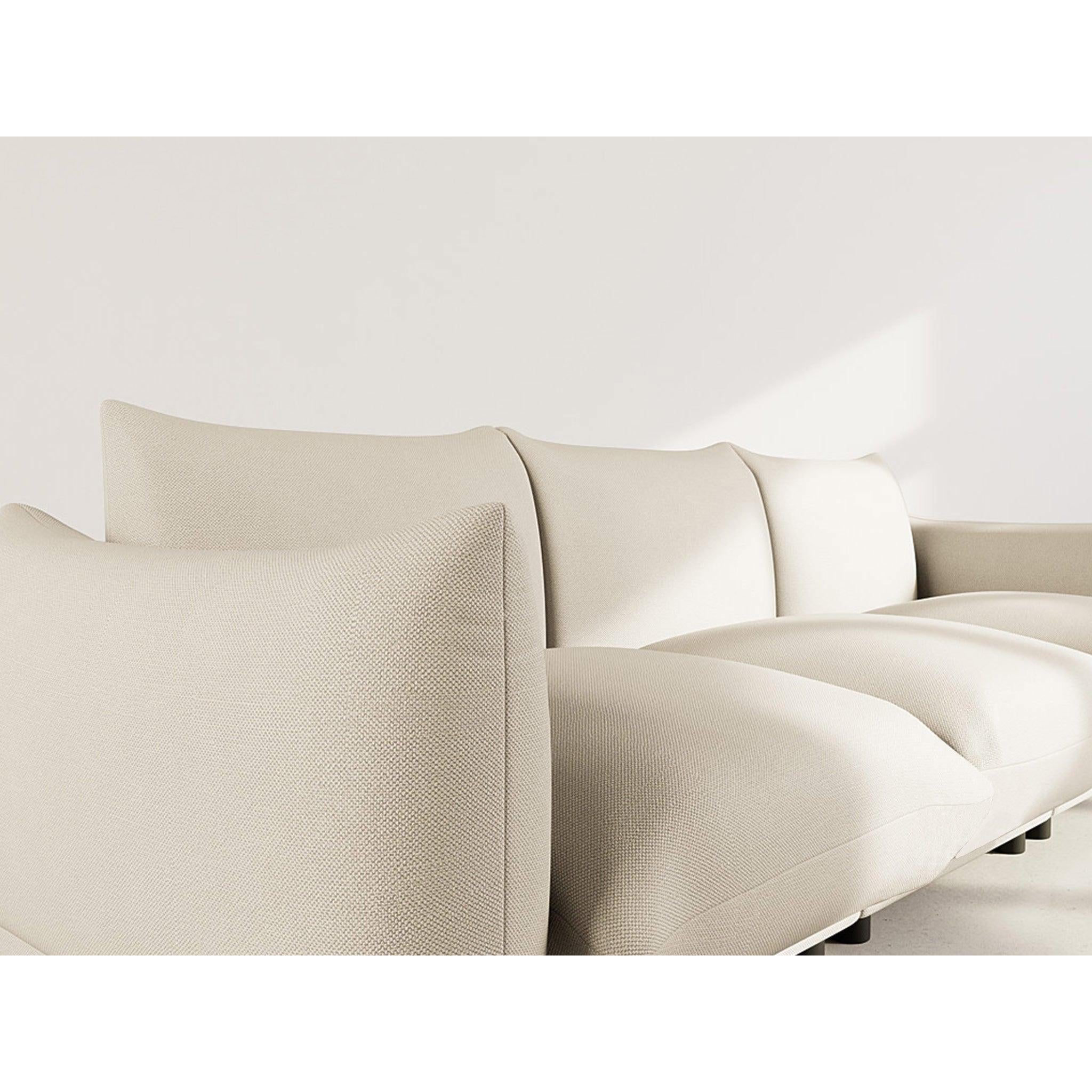 Jeanne - Canapé Modulable - 3 Places - Velours Texturé - Beige