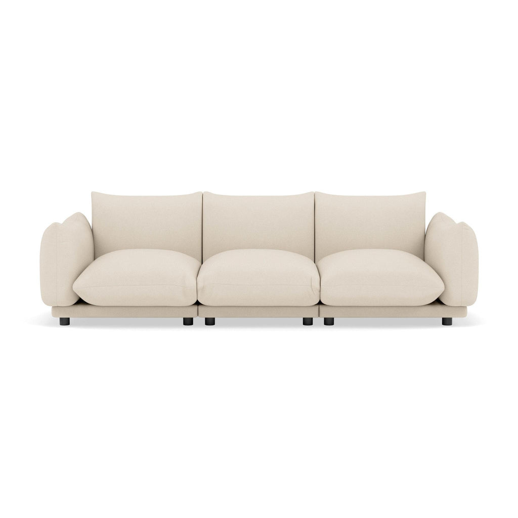 Jeanne - Canapé Modulable - 3 Places - Velours Texturé - Beige