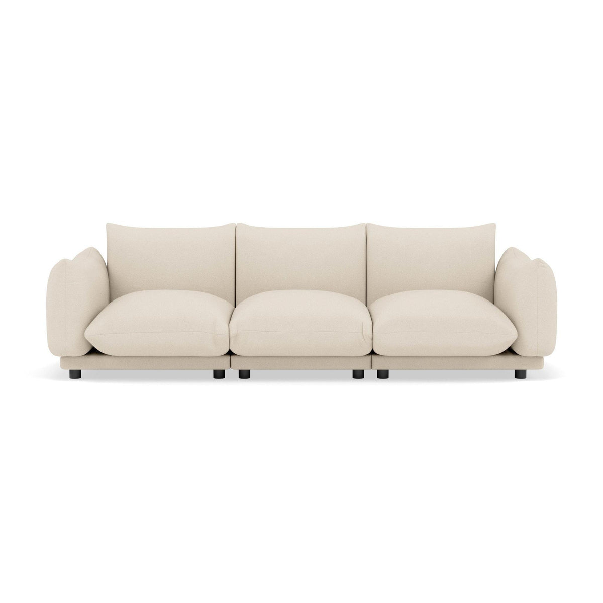 Jeanne - Canapé Modulable - 3 Places - Velours Texturé - Beige