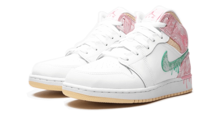 Air Jordan 1 Mid Se Paint Drip - Blanc