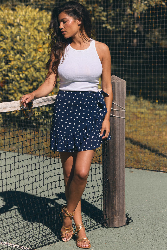 CHLOÉ DOTY NAVY SKIRT