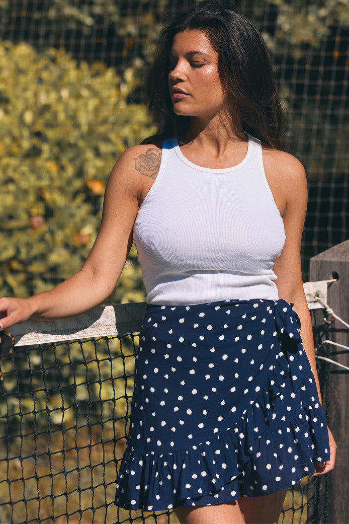CHLOÉ DOTY NAVY SKIRT