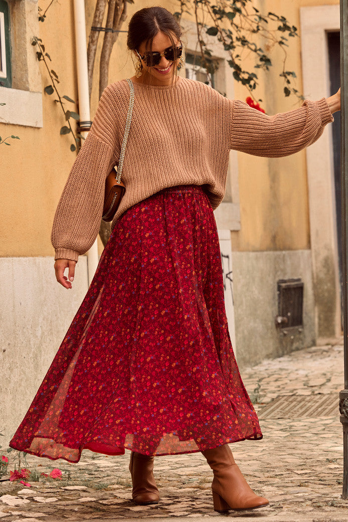 FALDA LOUANE MASSIMA ROJO