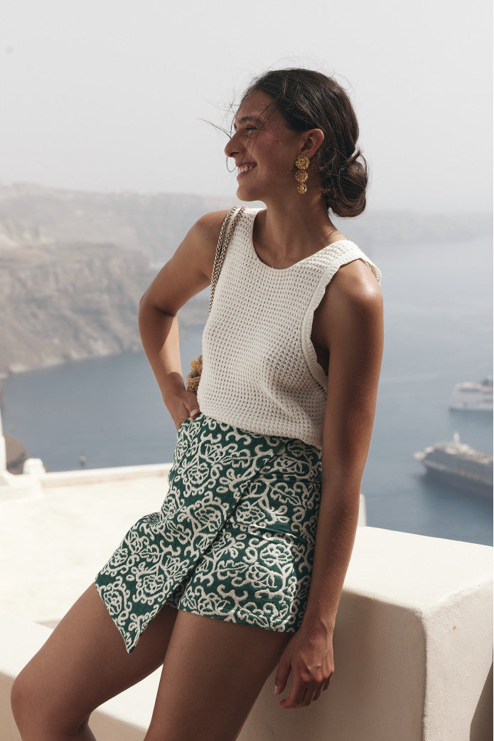 Jupe Short Miley Jacquard Vert