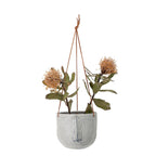 Ileana - Set of 6 Hanging Plant Pots - Grey - Stoneware