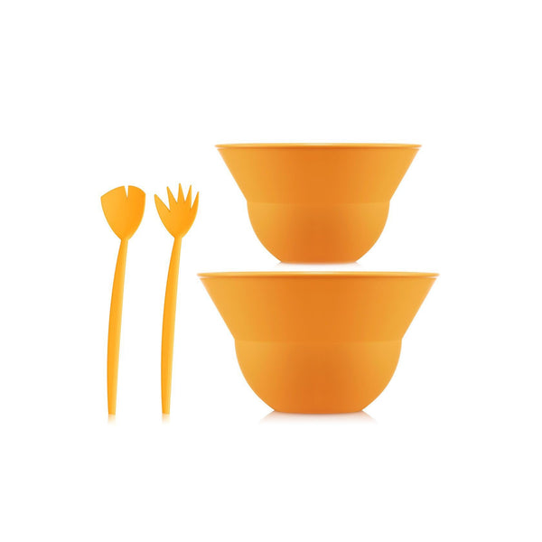 Conjunto de 2 Ensaladera Topee con Cubiertos - 3L y 4,9L - Yolk