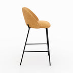 Karl - Lot De 2 Chaises Pour Ilot Central En Tissu Jaune Moutarde