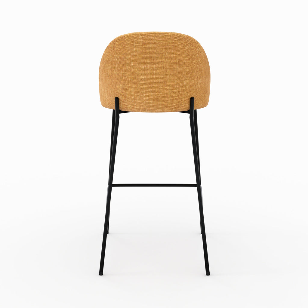 Karl - Lot De 2 Chaises Pour Ilot Central En Tissu Jaune Moutarde