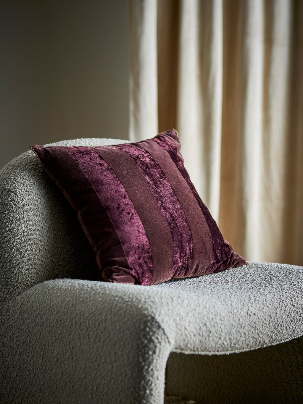 Kosar - Lot de 4 Coussins - Marron - Coton