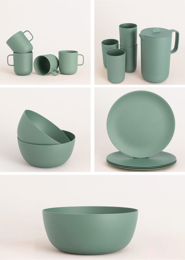 Kitchenware Outdoor Eco Collection - Pack Vaisselle D'Extérieur - Vert Sauge