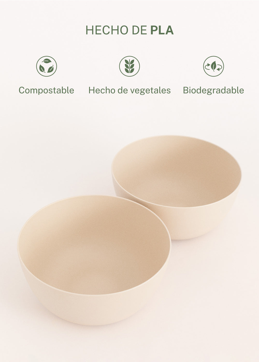 Kitchenware Outdoor Eco - Set of 2 Small Bowls for Outdoors - Sand