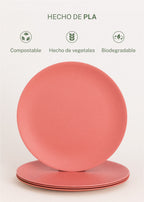 Kitchenware Outdoor Eco - Service of 4 Plates for Outdoors - Terracotta