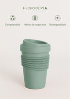 Kitchenware Outdoor Eco - Verre A Café Avec Couvercle En Matériel Recyclé - Vert Sauge