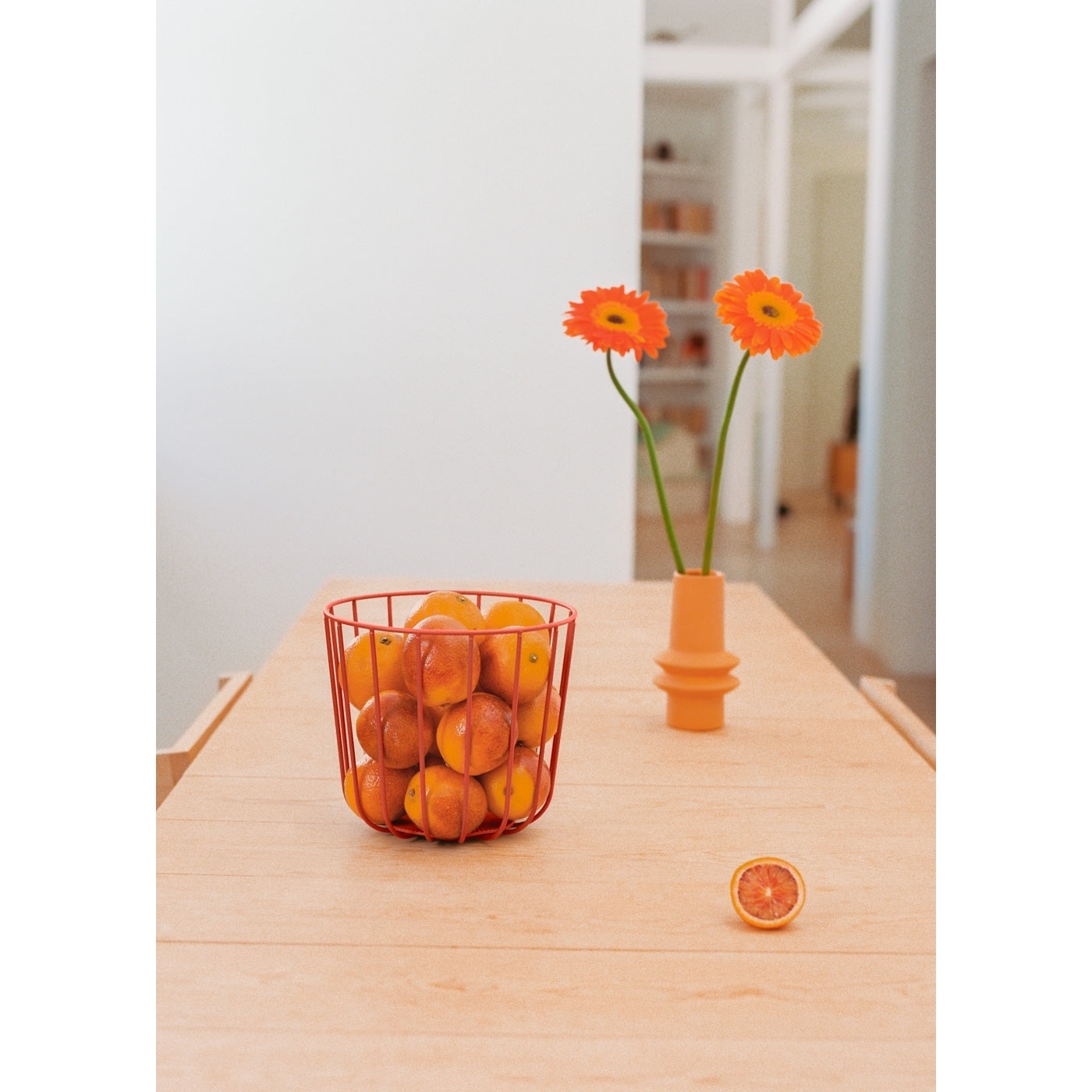 Kitchenware Studio - Large Metallic Basket With Non-Slip Base - Terracotta